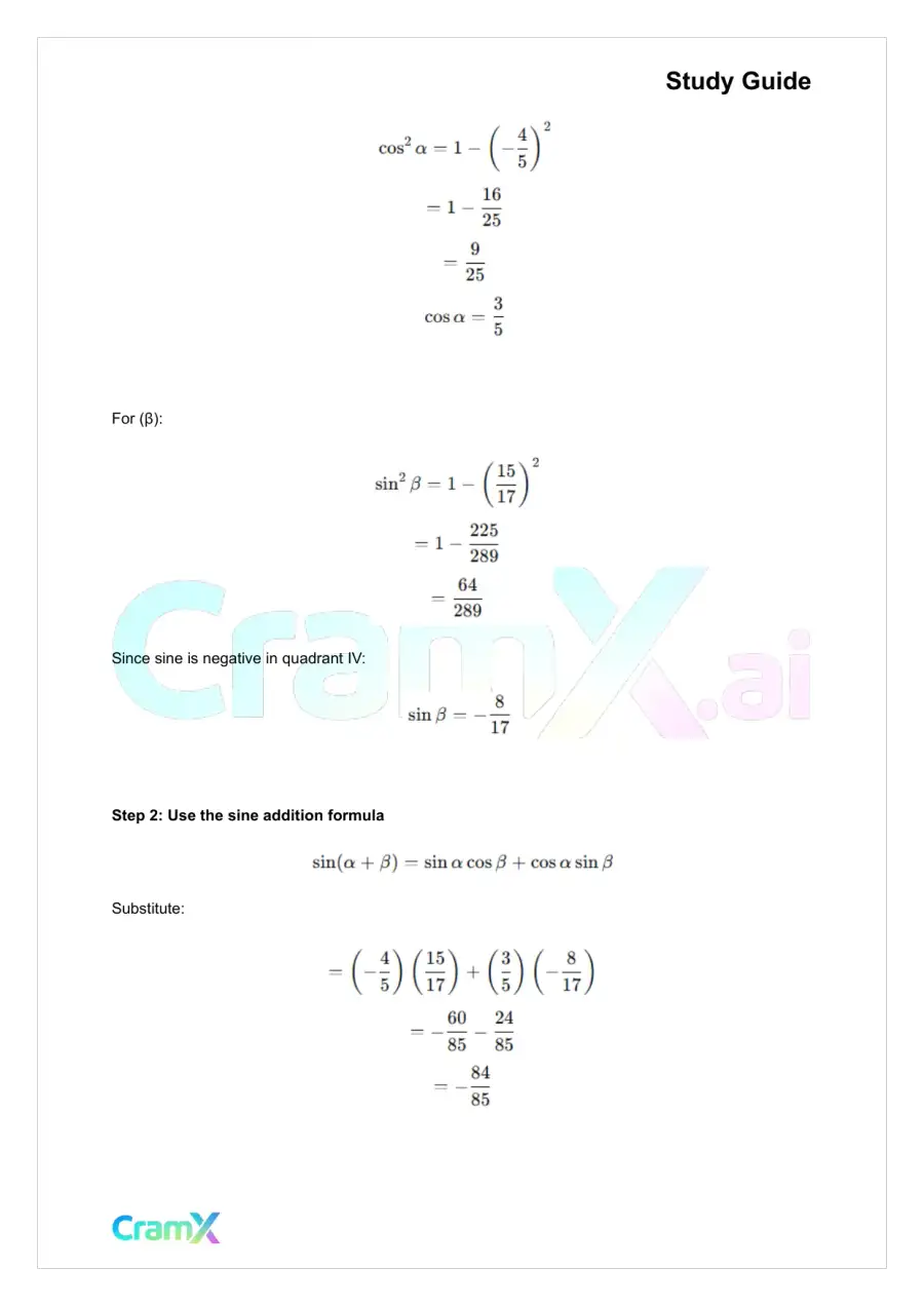 Trigonometry - Trigonometric Identities, page 10