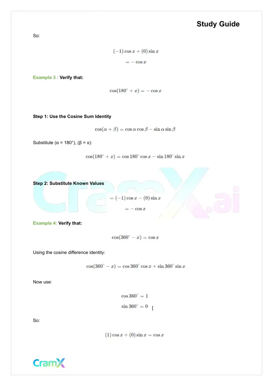 Trigonometry - Trigonometric Identities, page 4