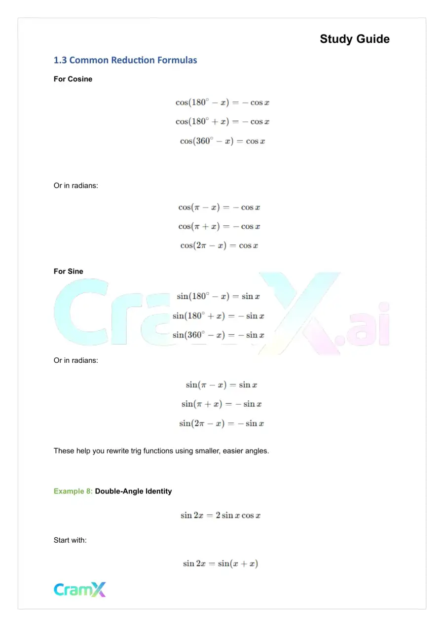 Trigonometry - Trigonometric Identities, page 7