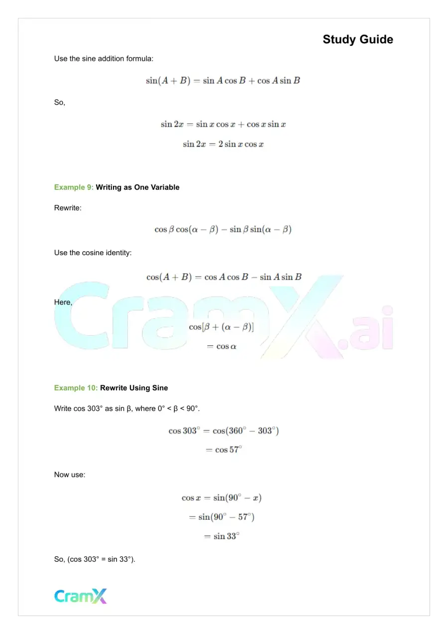 Trigonometry - Trigonometric Identities, page 8