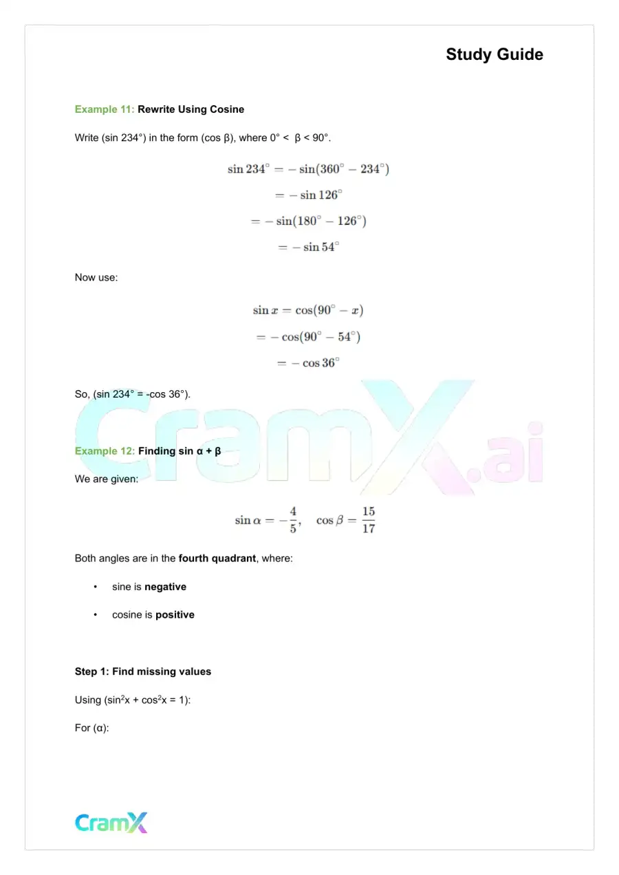 Trigonometry - Trigonometric Identities, page 9