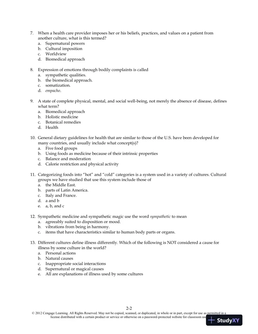 Food and Culture 6th Edition Test Bank, page 12