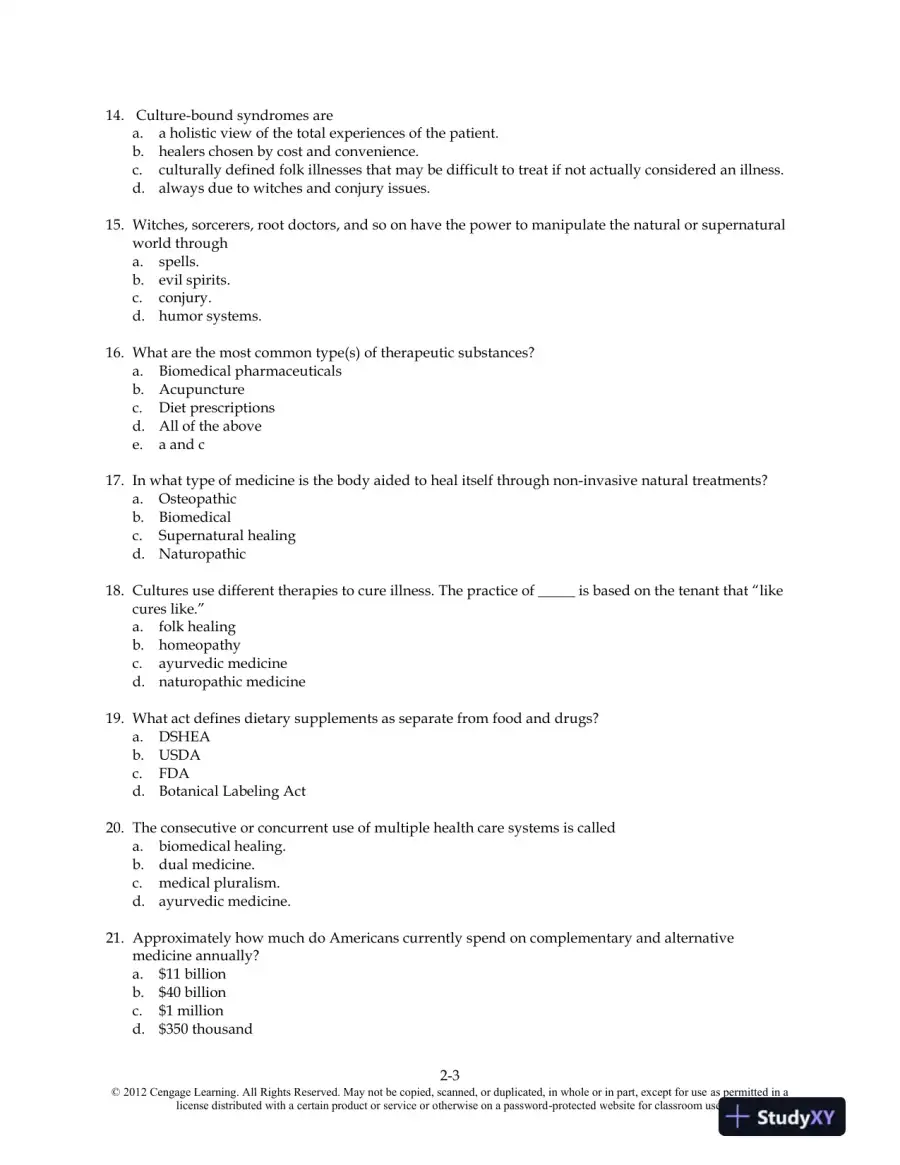 Food and Culture 6th Edition Test Bank, page 13