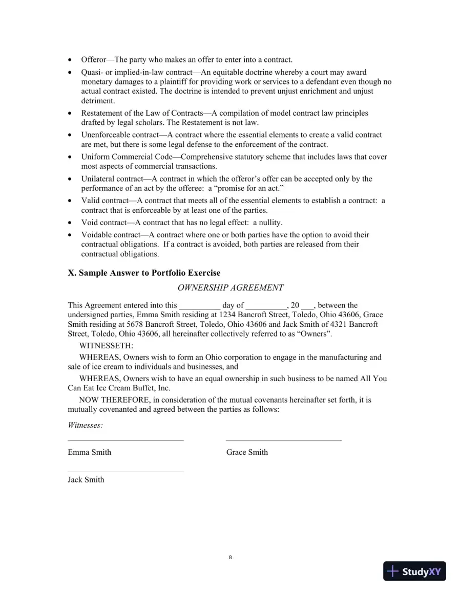 Test Bank for Contract Law for Paralegals: Traditional and e-Contracts, 3rd Edition, page 11