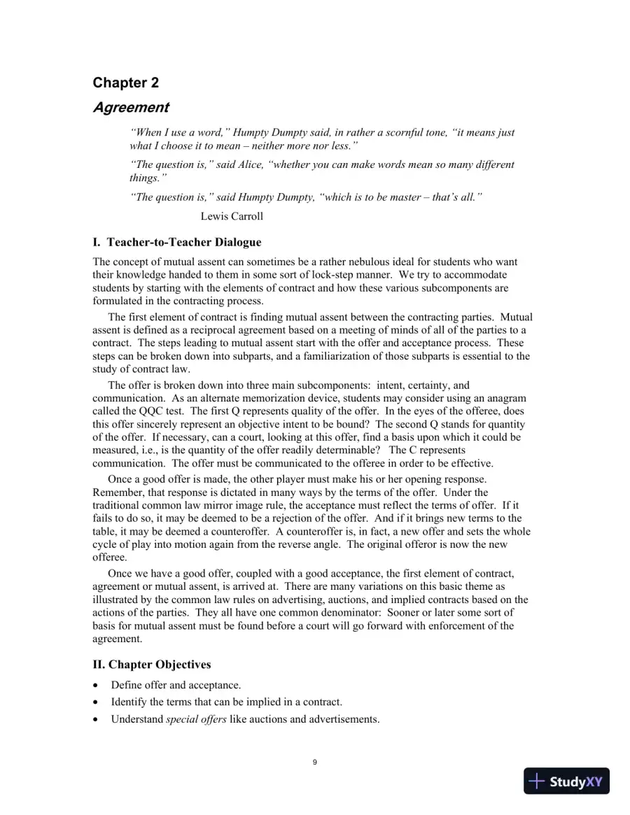 Test Bank for Contract Law for Paralegals: Traditional and e-Contracts, 3rd Edition, page 12