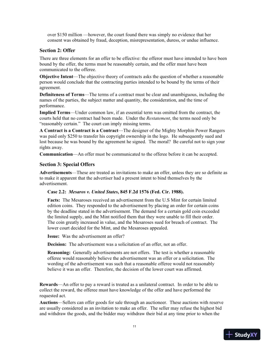 Test Bank for Contract Law for Paralegals: Traditional and e-Contracts, 3rd Edition, page 14