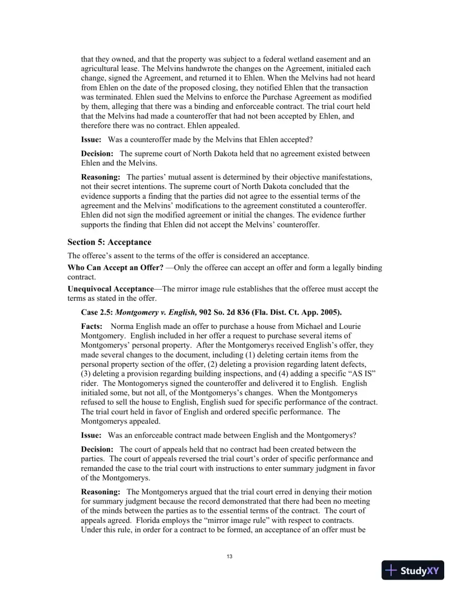 Test Bank for Contract Law for Paralegals: Traditional and e-Contracts, 3rd Edition, page 16