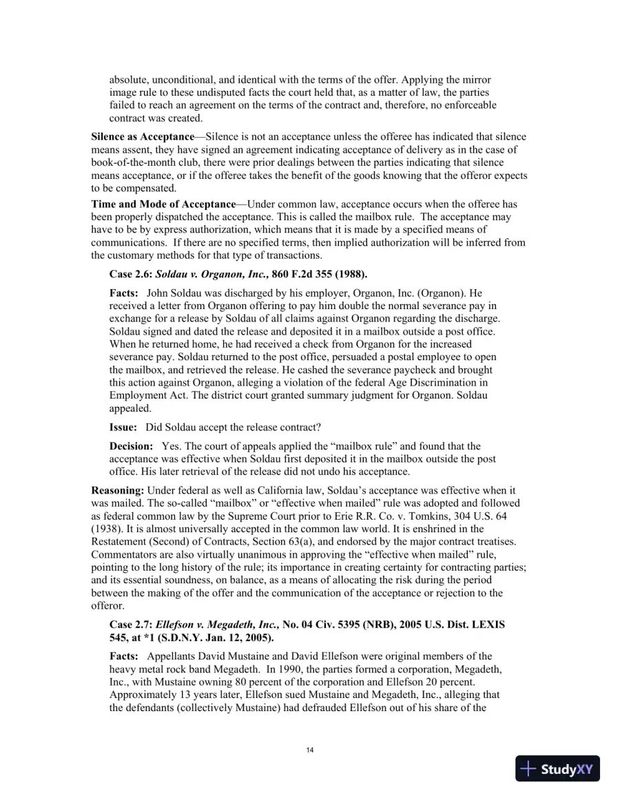 Test Bank for Contract Law for Paralegals: Traditional and e-Contracts, 3rd Edition, page 17