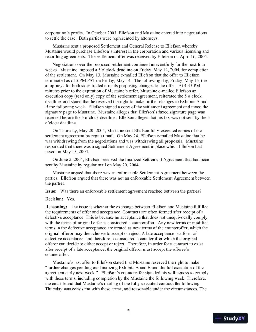 Test Bank for Contract Law for Paralegals: Traditional and e-Contracts, 3rd Edition, page 18