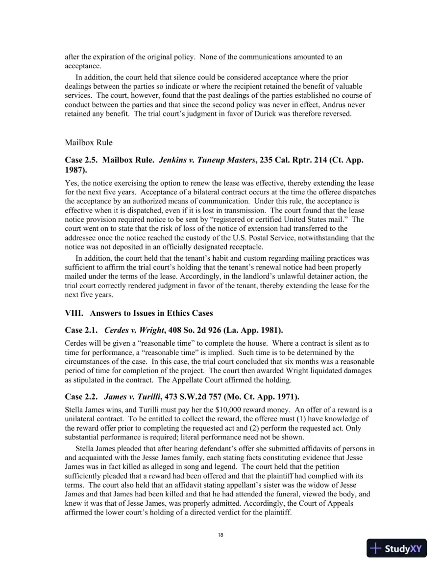 Test Bank for Contract Law for Paralegals: Traditional and e-Contracts, 3rd Edition, page 21
