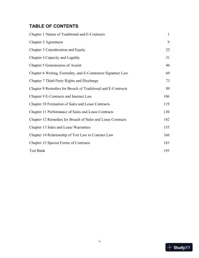 Test Bank for Contract Law for Paralegals: Traditional and e-Contracts, 3rd Edition - Page 3 preview image