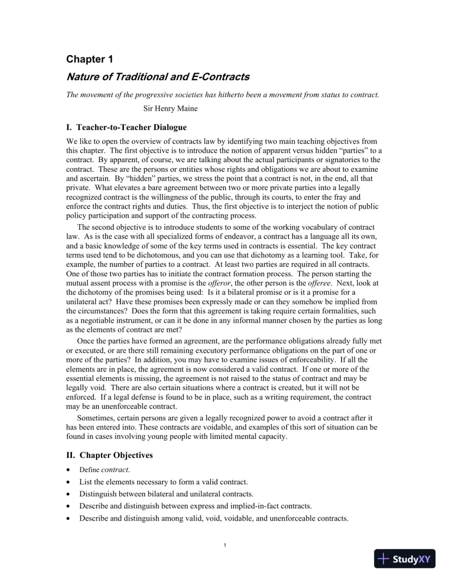 Test Bank for Contract Law for Paralegals: Traditional and e-Contracts, 3rd Edition, page 4