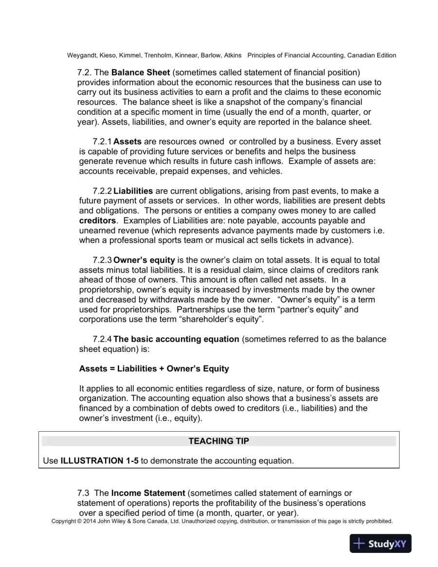 Lecture Notes for Principles of Financial Accounting, Canadian Edition, page 7