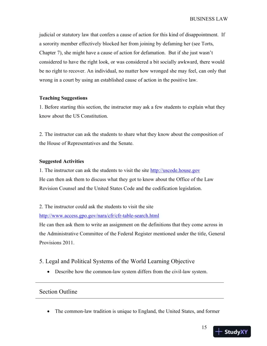 Solution Manual for Business Law and the Legal Environment, Version 2.0, page 16