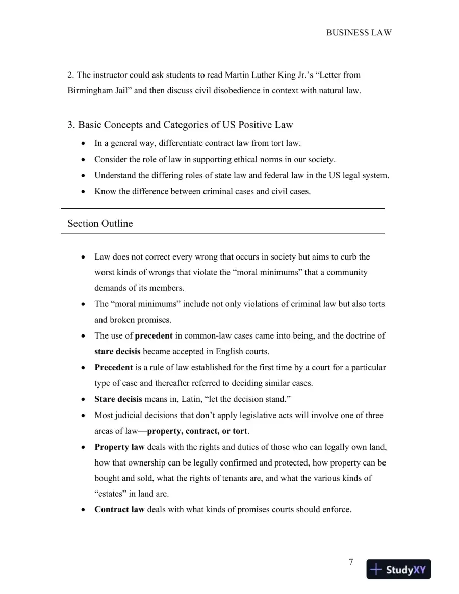Solution Manual for Business Law and the Legal Environment, Version 2.0, page 8