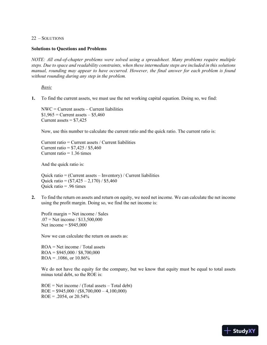 Essentials of Corporate Finance (Mcgraw-hill/Irwin Series in Finance, Insurance, and Real Estate) 9th Edition Solution Manual, page 24