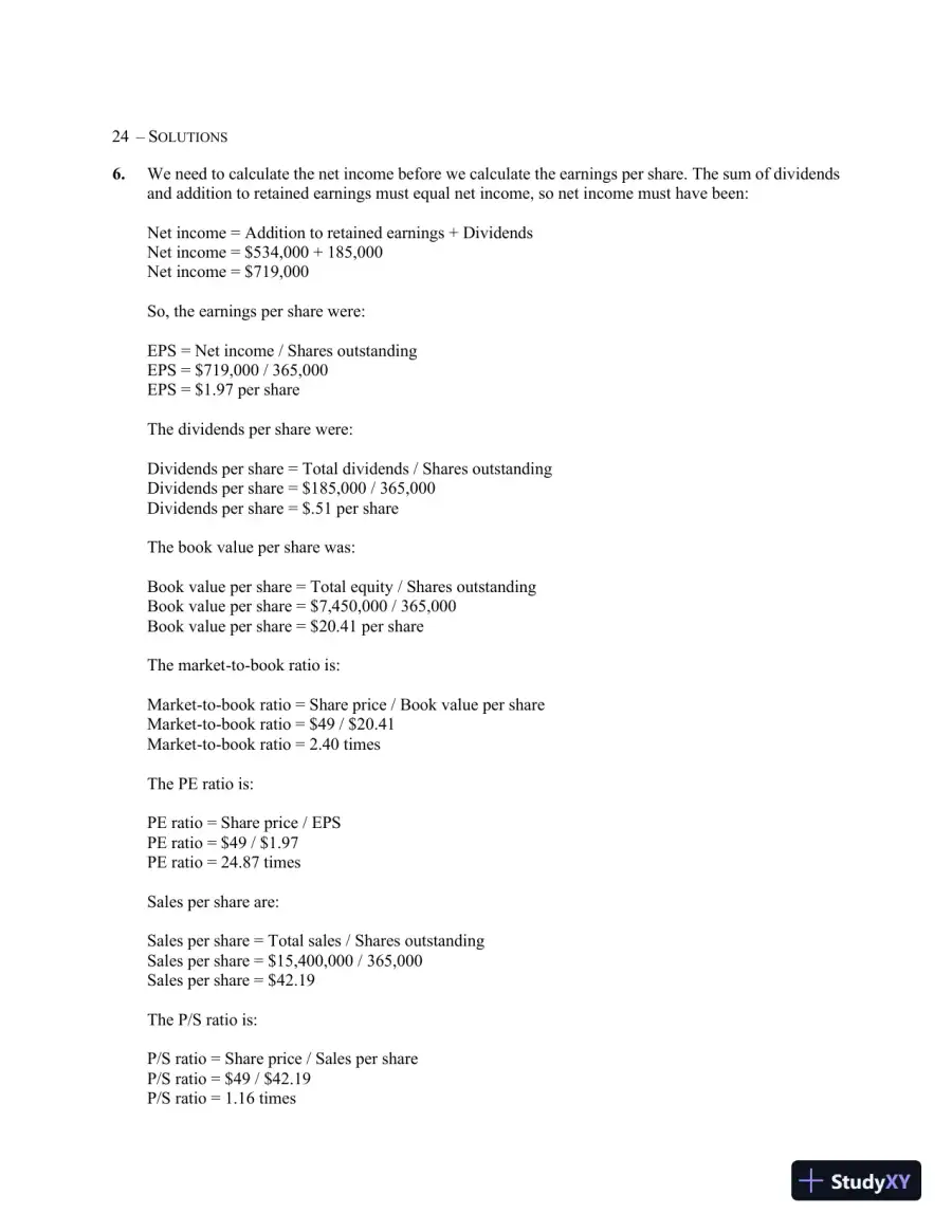 Essentials of Corporate Finance (Mcgraw-hill/Irwin Series in Finance, Insurance, and Real Estate) 9th Edition Solution Manual, page 26
