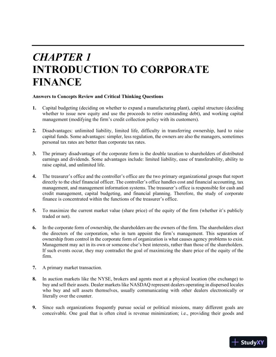 Essentials of Corporate Finance (Mcgraw-hill/Irwin Series in Finance, Insurance, and Real Estate) 9th Edition Solution Manual, page 3