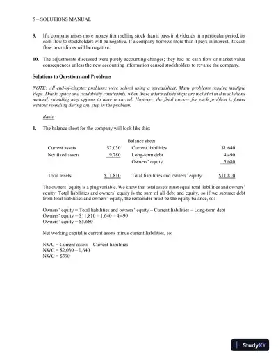 Essentials of Corporate Finance (Mcgraw-hill/Irwin Series in Finance, Insurance, and Real Estate) 9th Edition Solution Manual - Page 7 preview image