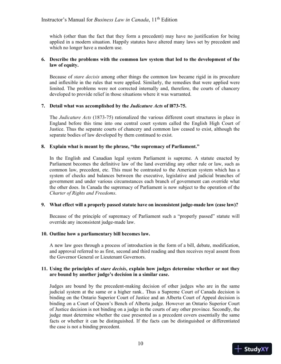 Solution Manual For Business Law in Canada, 11th Canadian Edition, page 13
