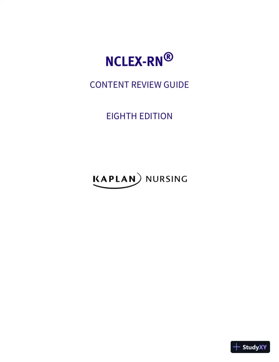 NCLEX-RN Content Review Guide: Preparation for the NCLEX-RN Examination (Kaplan Test Prep) (2020), page 4