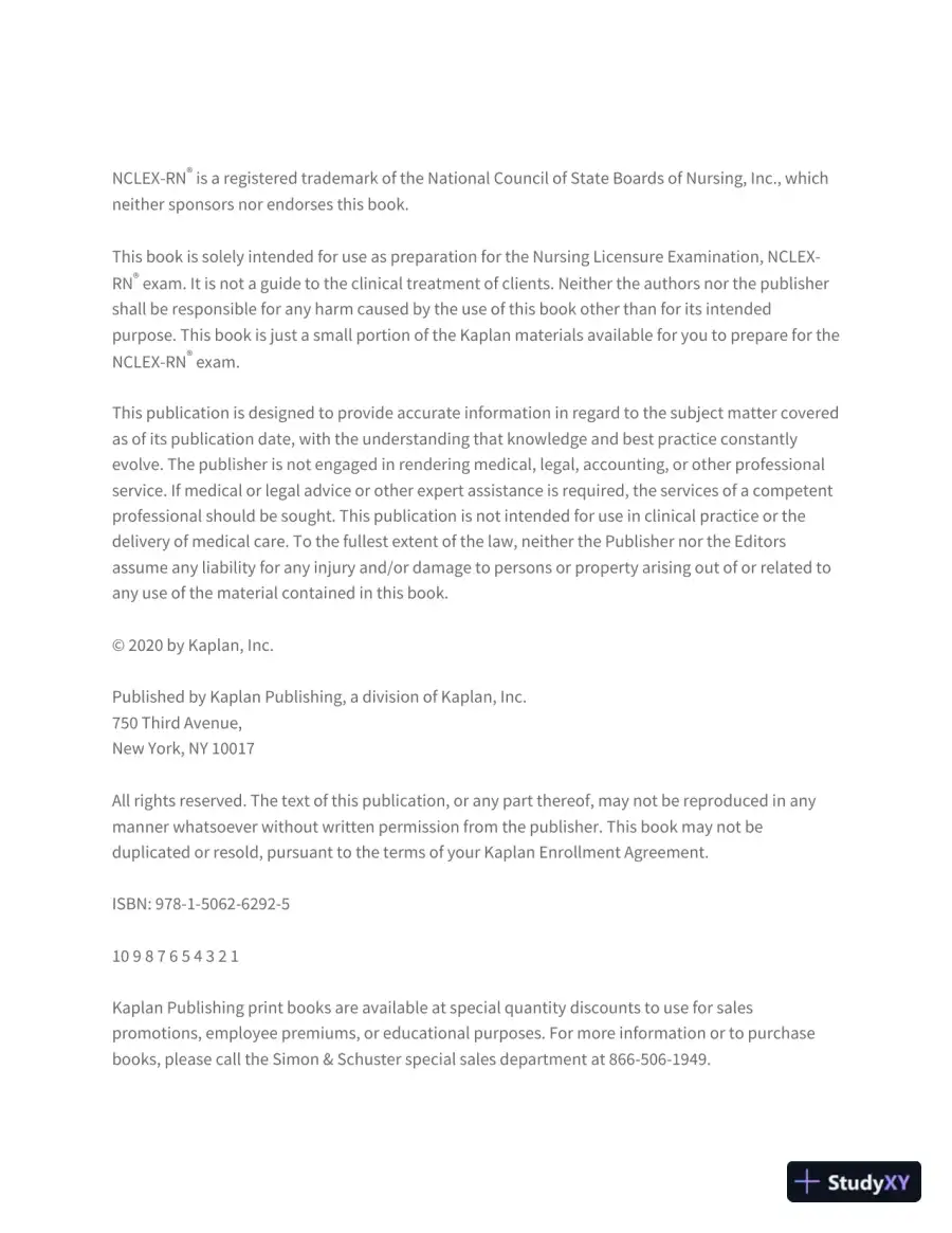NCLEX-RN Content Review Guide: Preparation for the NCLEX-RN Examination (Kaplan Test Prep) (2020), page 7
