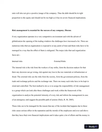 Exploring Key Concepts In Corporate Finance: Gearing, Risk Management, Capital Structure, And Stock Market Efficiency - Page 3 preview image