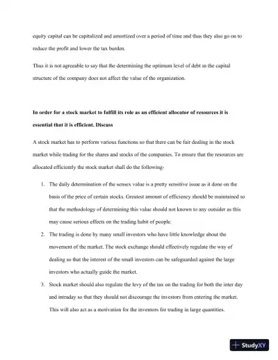 Exploring Key Concepts In Corporate Finance: Gearing, Risk Management, Capital Structure, And Stock Market Efficiency - Page 5 preview image