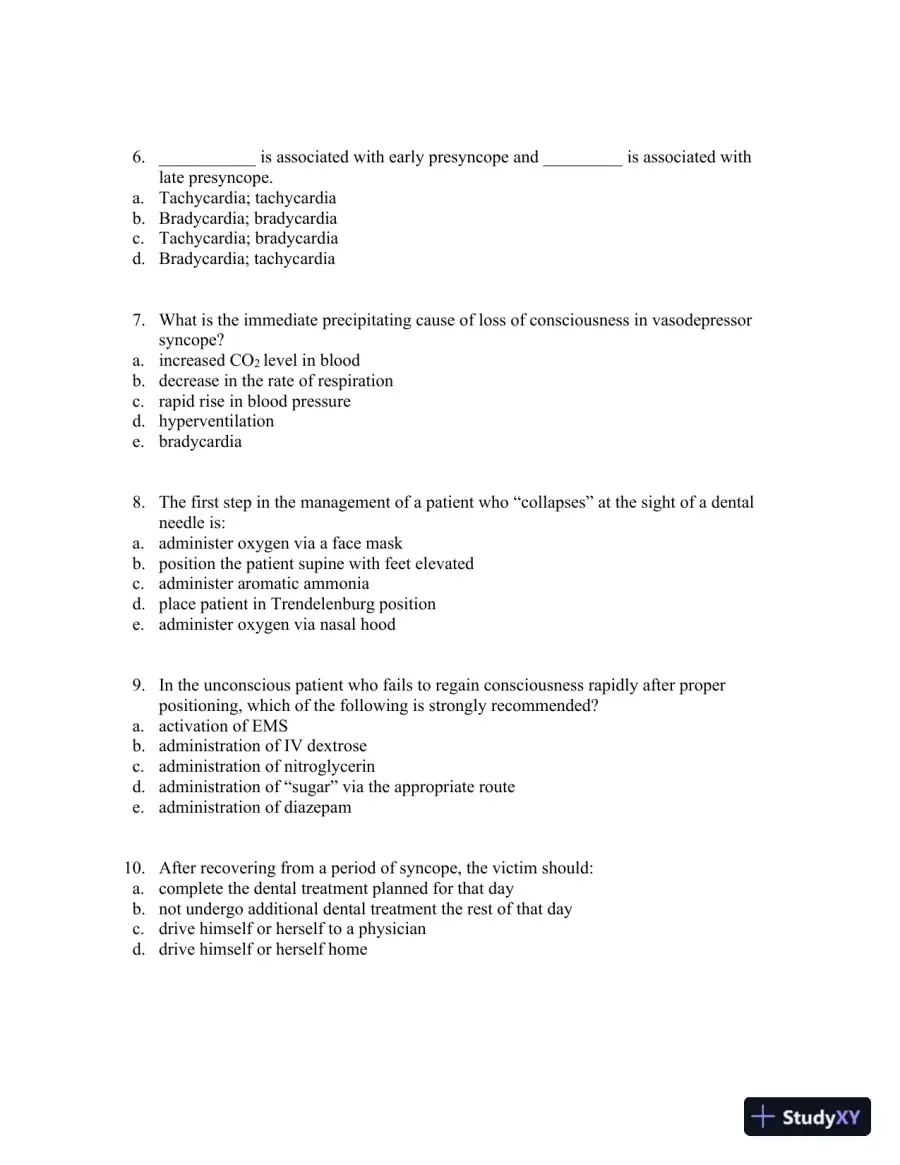 Medical Emergencies in the Dental Office 6th Edition Test Bank, page 16