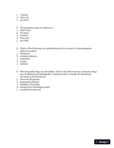 Medical Emergencies in the Dental Office 6th Edition Test Bank - Page 9 preview image