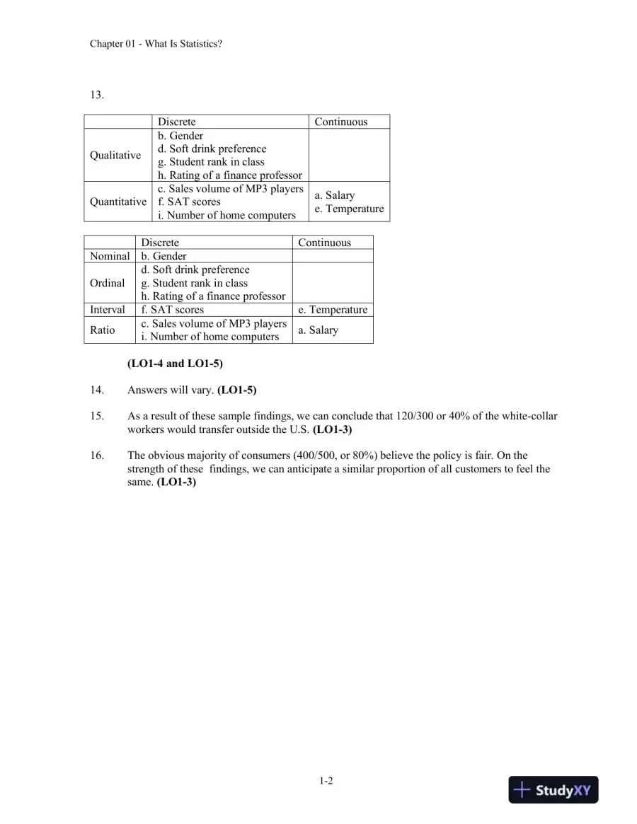 Statistical Techniques in Business and Economics, 17th Edition Solution Manual, page 3