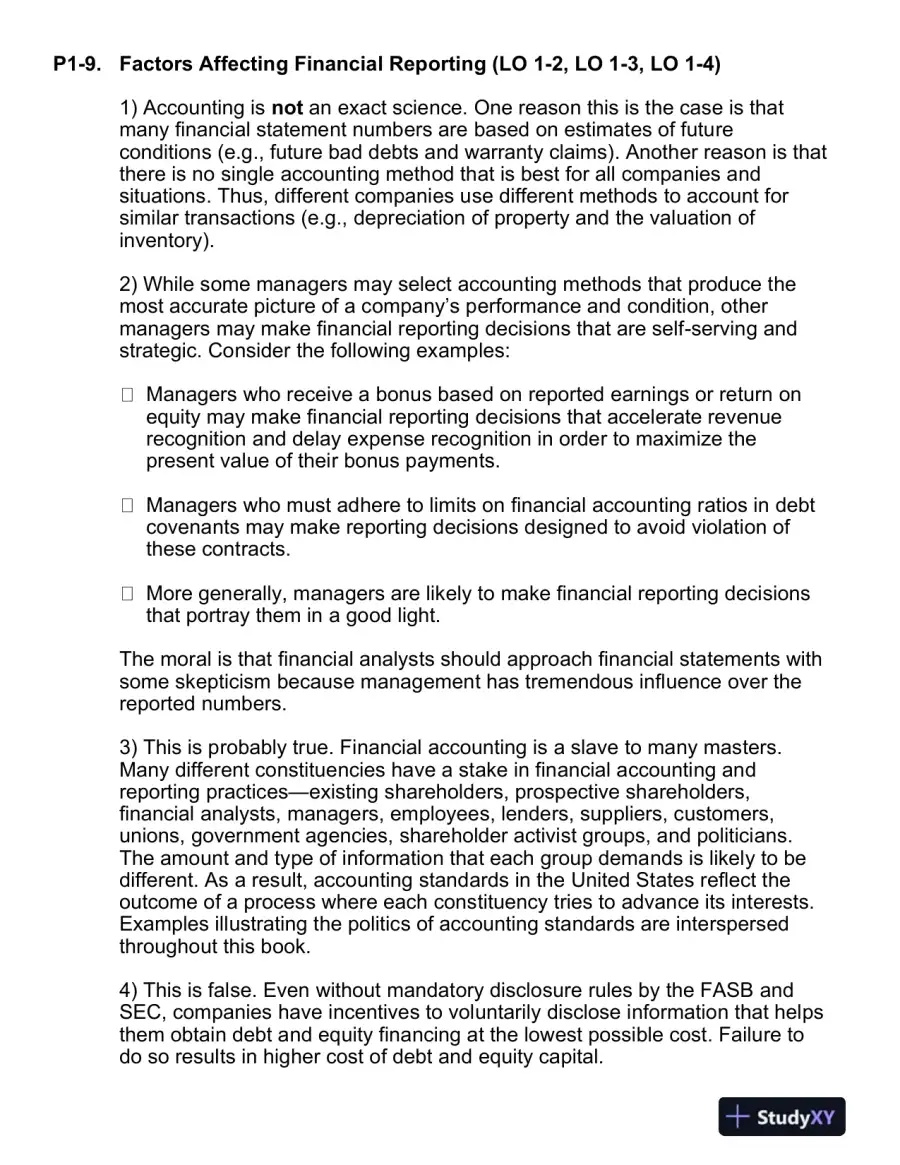 Financial Reporting And Analysis, 7th Edition Solution Manual, page 13