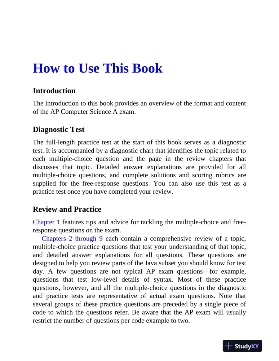 AP Computer Science A Premium, 2024: 6 Practice Tests + Comprehensive Review (2024), page 13