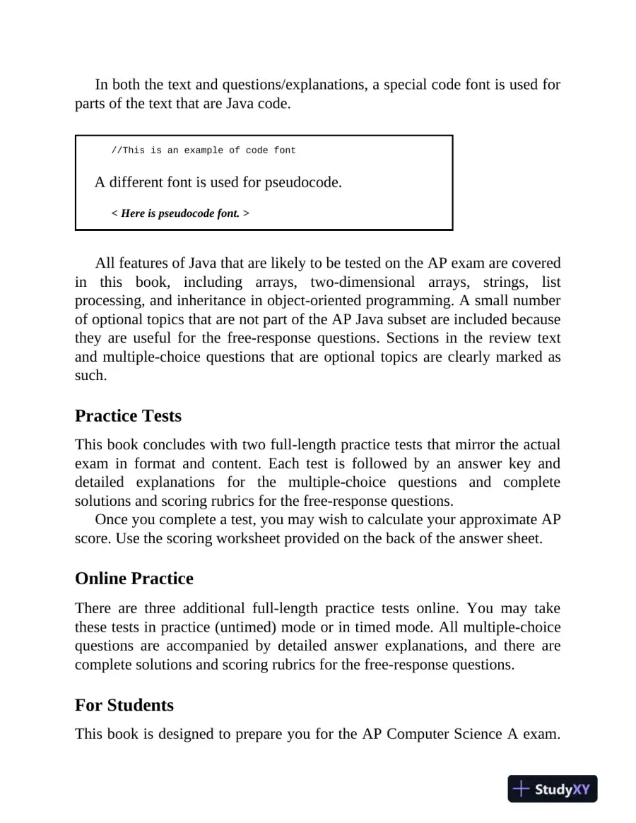 AP Computer Science A Premium, 2024: 6 Practice Tests + Comprehensive Review (2024), page 14