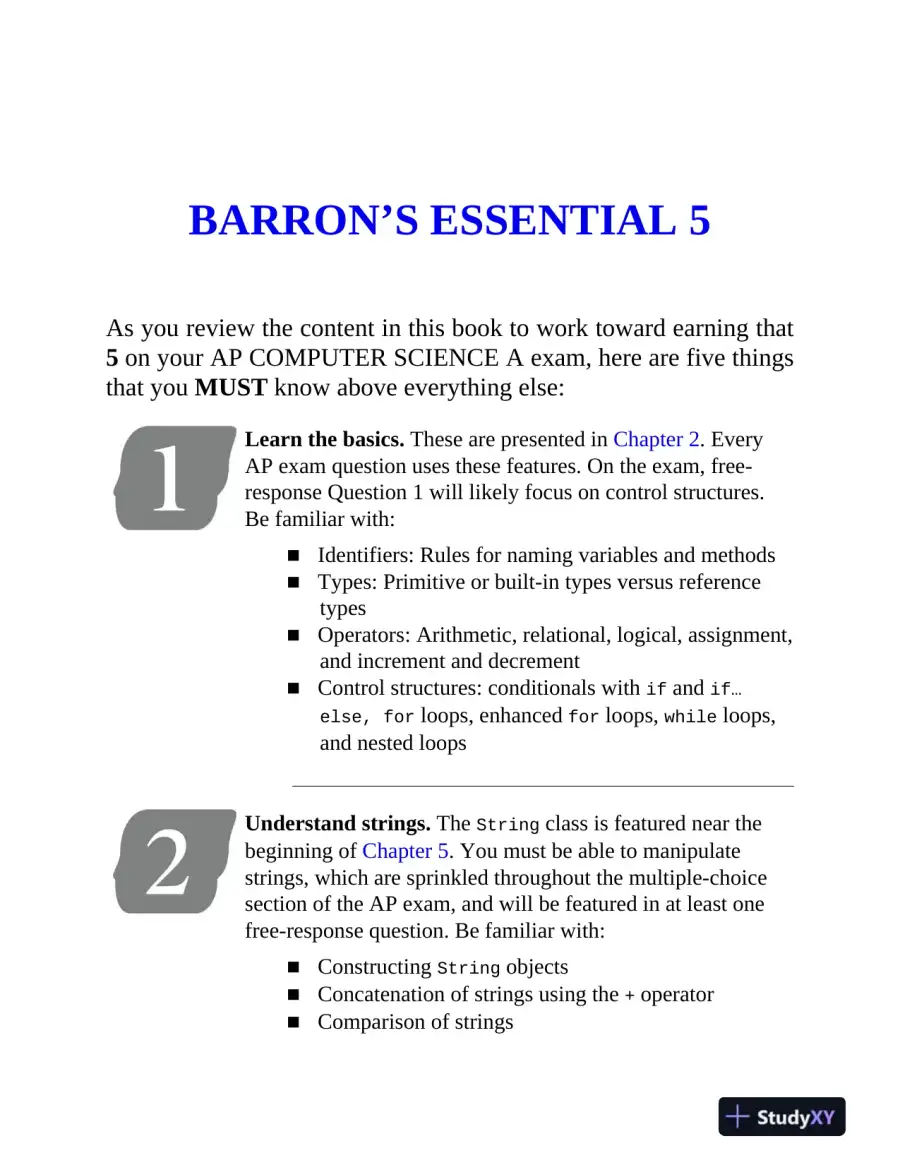 AP Computer Science A Premium, 2024: 6 Practice Tests + Comprehensive Review (2024), page 16