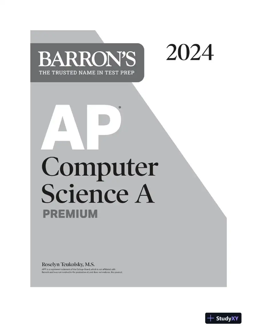 AP Computer Science A Premium, 2024: 6 Practice Tests + Comprehensive Review (2024), page 3