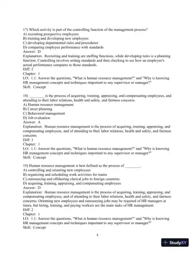 Test Bank for Fundamentals of Human Resource Management, 5th Edition - Page 10 preview image