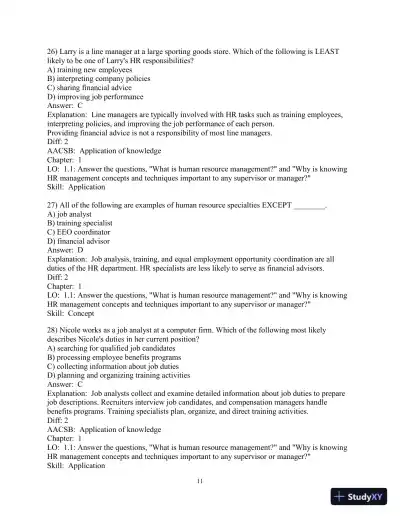 Test Bank for Fundamentals of Human Resource Management, 5th Edition - Page 13 preview image