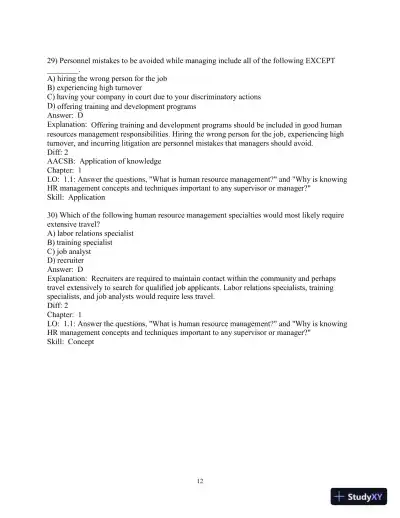 Test Bank for Fundamentals of Human Resource Management, 5th Edition - Page 14 preview image