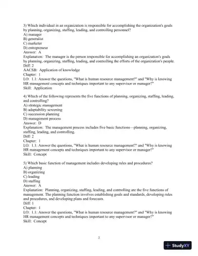 Test Bank for Fundamentals of Human Resource Management, 5th Edition - Page 4 preview image