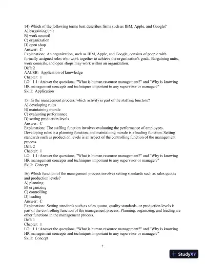 Test Bank for Fundamentals of Human Resource Management, 5th Edition - Page 9 preview image