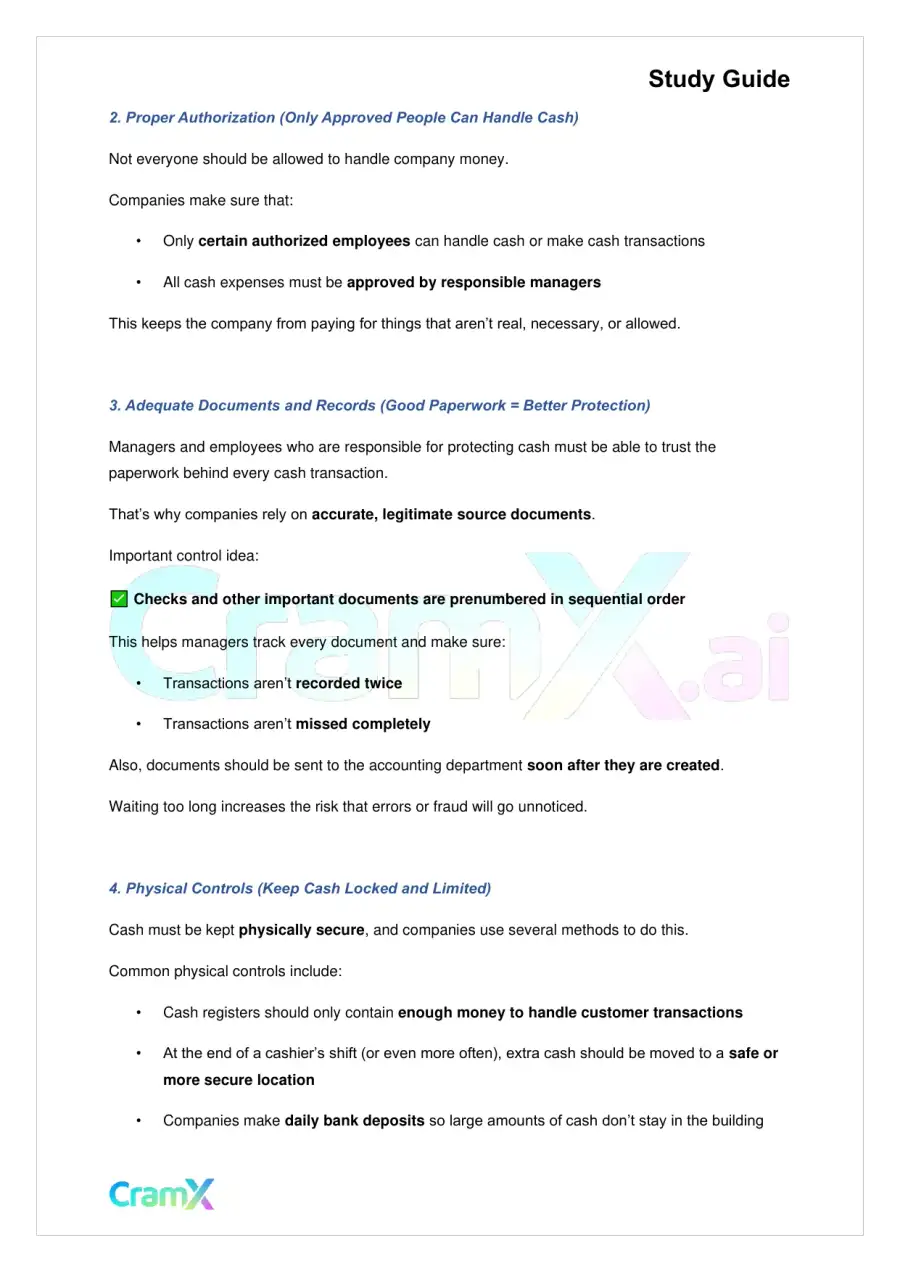 Accounting Principles I – Cash, page 3