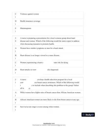 Test Bank for Maternity and Pediatric Nursing, 4th Edition (Chapters 1-51) - Page 10 preview image