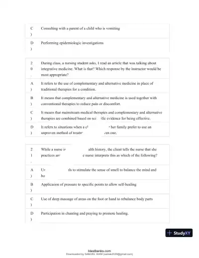 Test Bank for Maternity and Pediatric Nursing, 4th Edition (Chapters 1-51) - Page 21 preview image