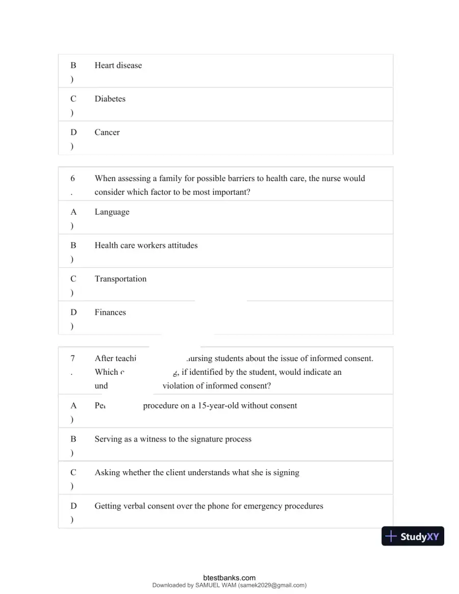 Test Bank for Maternity and Pediatric Nursing, 4th Edition (Chapters 1-51), page 4