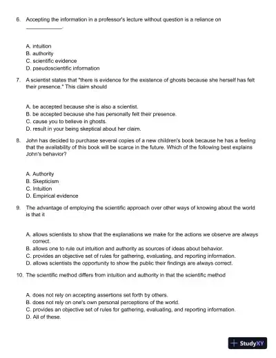 Methods in Behavioral Research 11th Edition Test Bank - Page 3 preview image