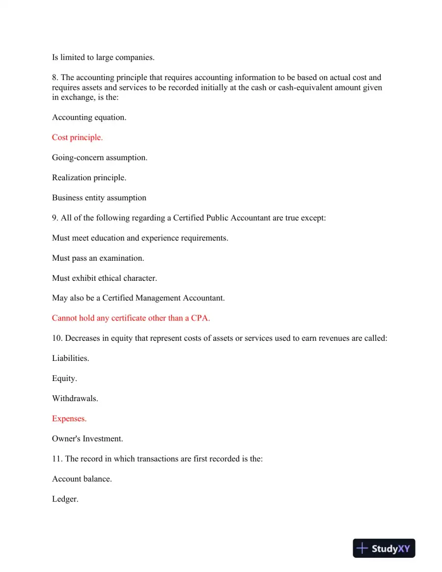 Acct 211 Fundamentals of Financial Accounting: Key Concepts and Principles, page 4