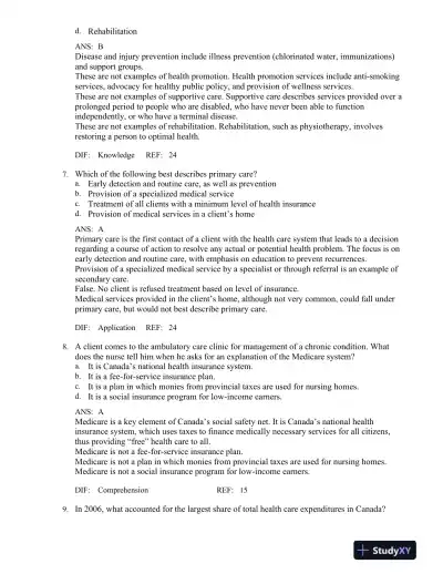 Canadian Fundamentals of Nursing 4th Edition Test Bank - Page 10 preview image