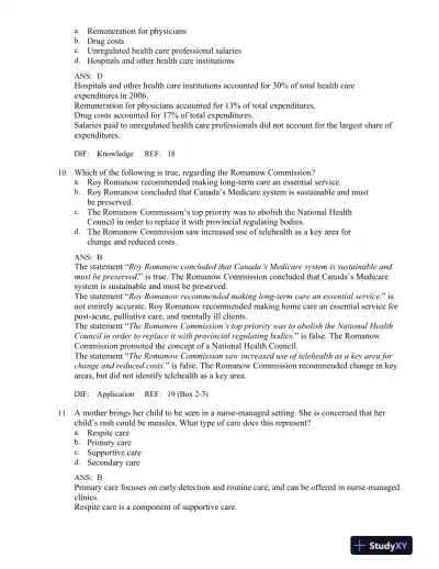 Canadian Fundamentals of Nursing 4th Edition Test Bank - Page 11 preview image