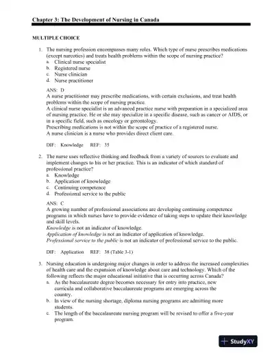 Canadian Fundamentals of Nursing 4th Edition Test Bank - Page 15 preview image